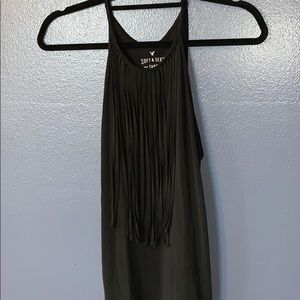 American Eagle fringe halter tank top